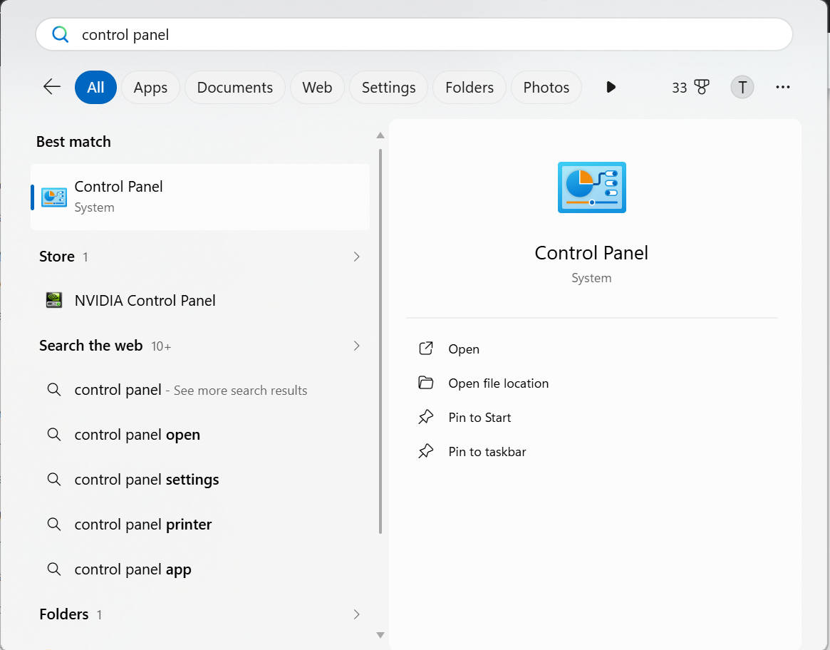 Control Panel