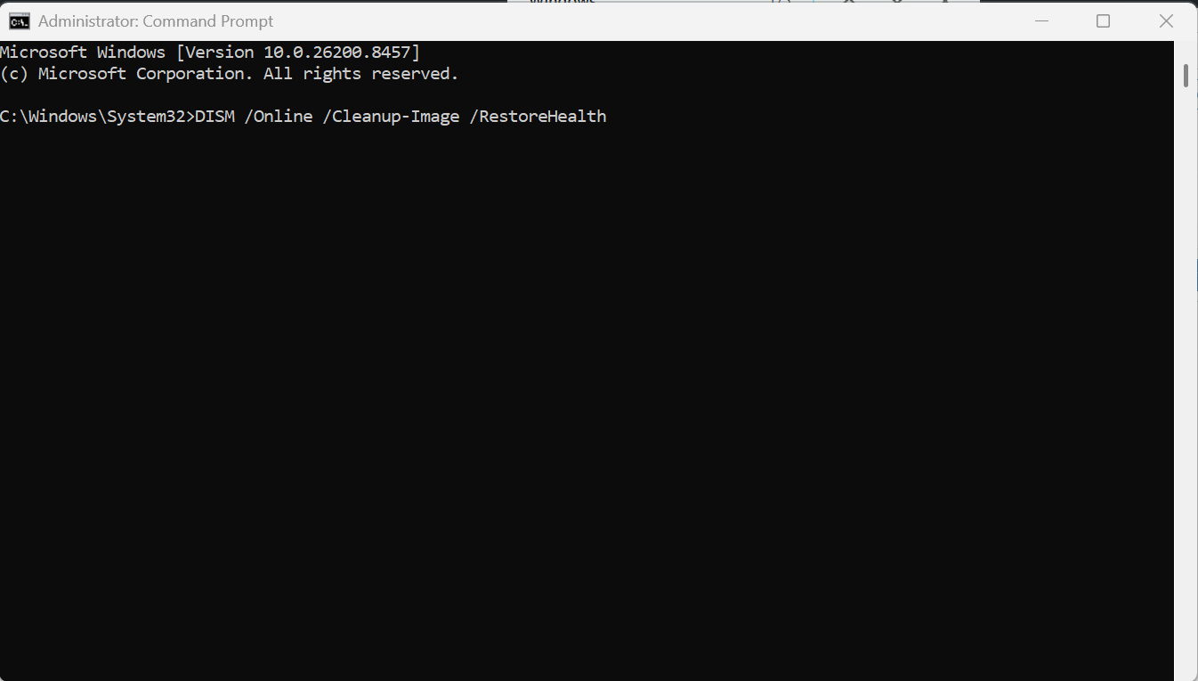 DISM /Online /Cleanup-Image /RestoreHealth