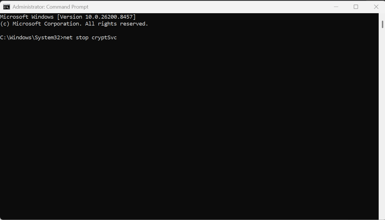 net stop cryptSvc