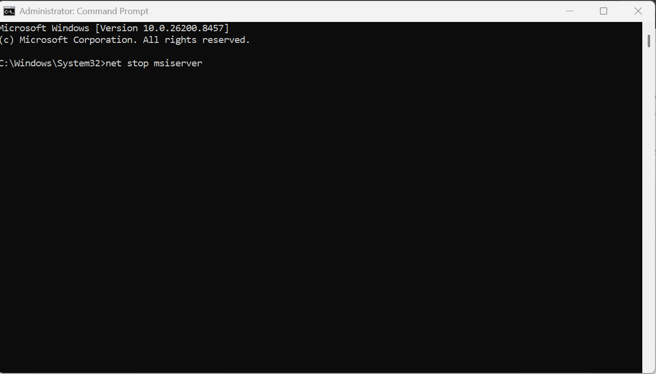 net stop msiserver