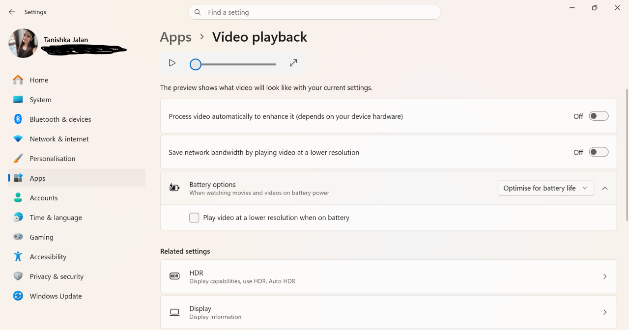 Optimise for battery life