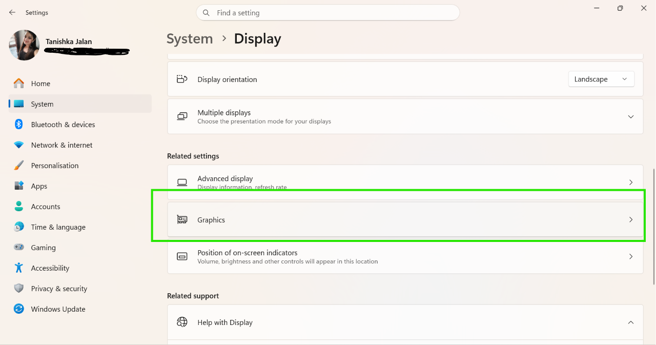 Display > Graphics Battery Draining Fast