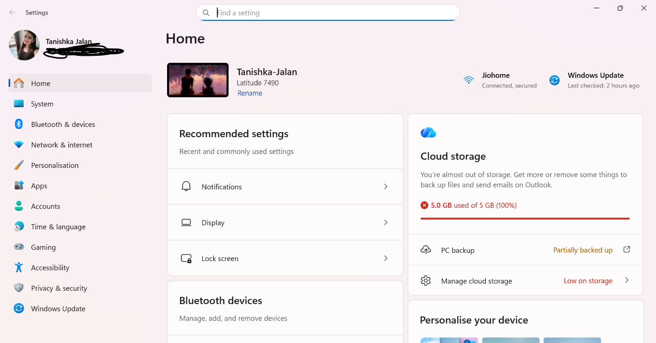 Settings to fix Home to Pro Upgrade