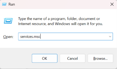 Windows + R, type services.msc