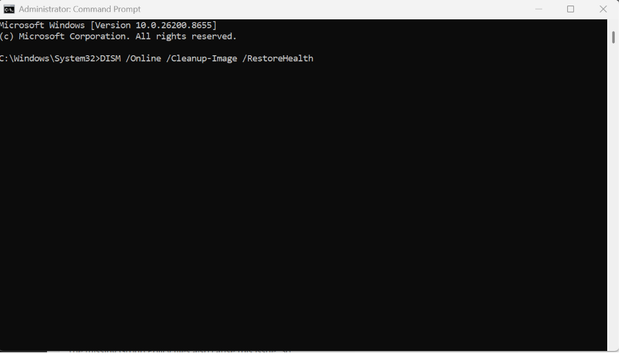 DISM /Online /Cleanup-Image /RestoreHealth