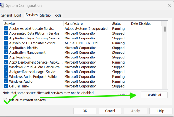 Disable all to Fix Can't open Group Policy Editor