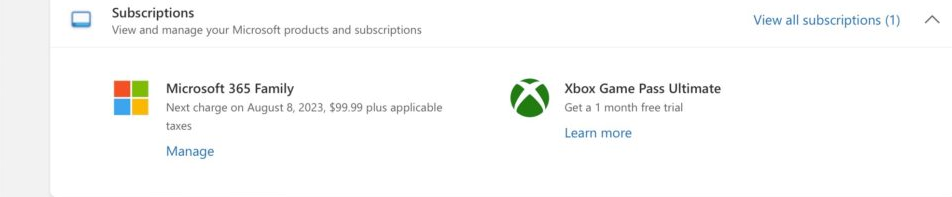 Checking the subscription of MS Office 365