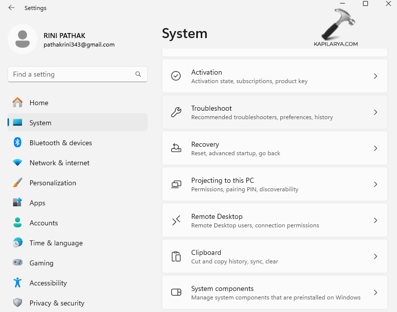 Opening troubleshooter