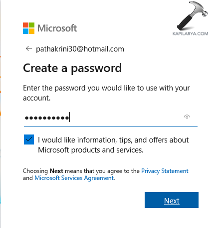 Selecting a username and password