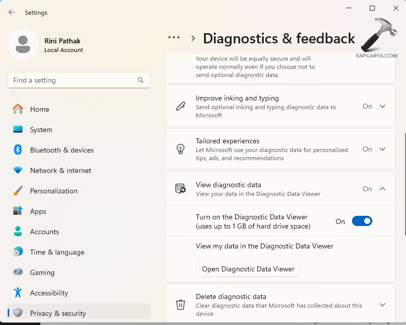 Running Diagnostic of PC