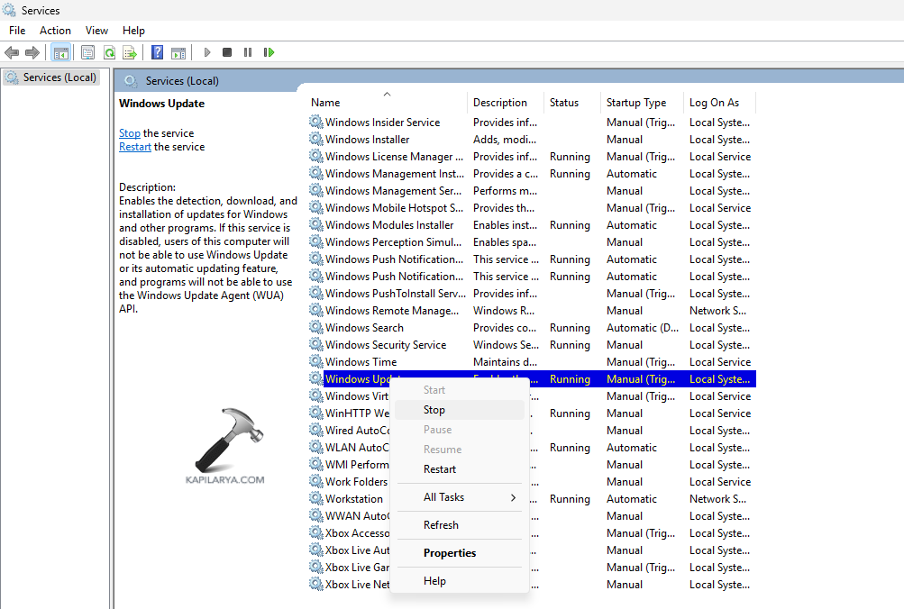 Updating Windows Update Service
