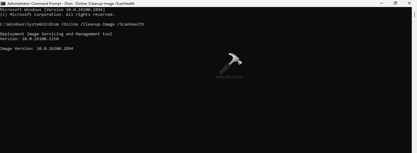 running DISM scanhealth