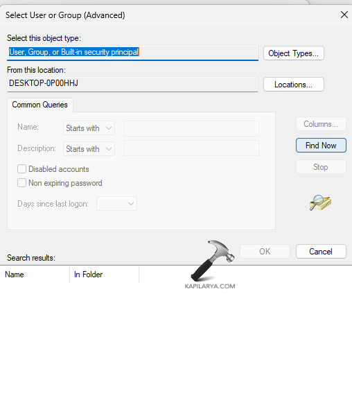 Finding the user accounts