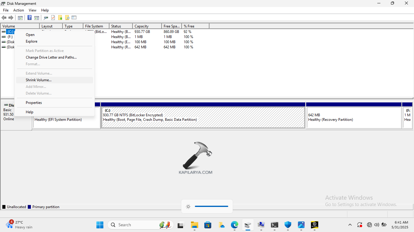 Opening Extend Volume