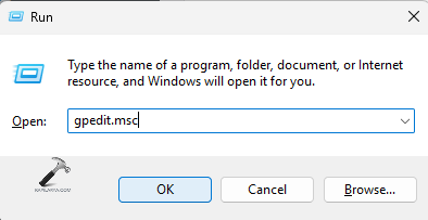 Opening Group Policy Editor