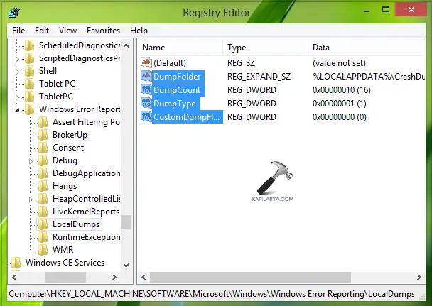 Disabling Local Dumps