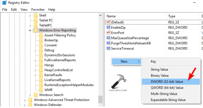 Creating Disable DWORD