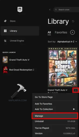 Managing the Epic Game Launcher