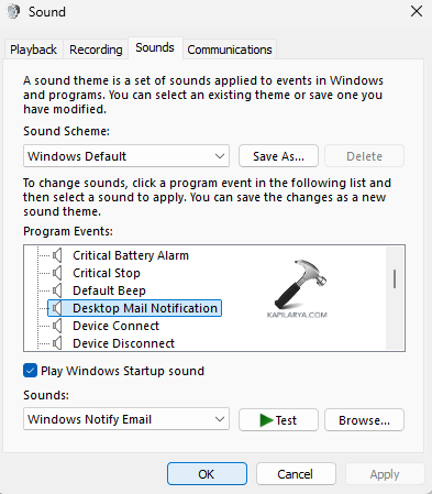 Selecting an event to change