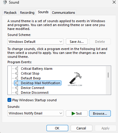 Browsing a sound file