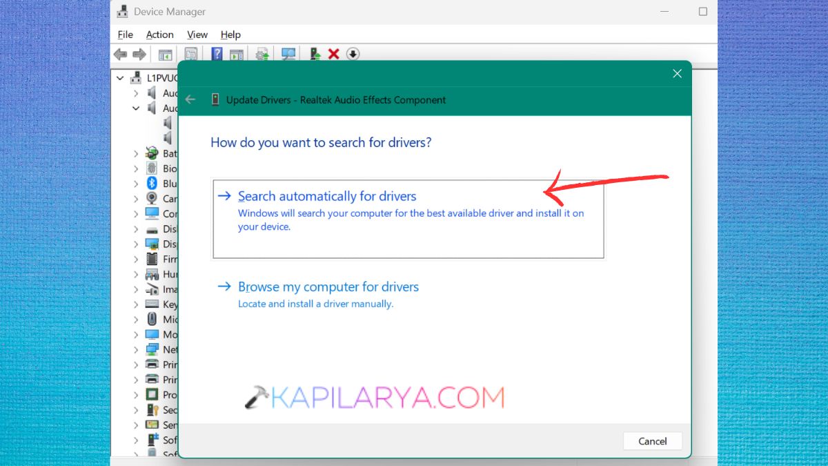 Search automatically for drivers