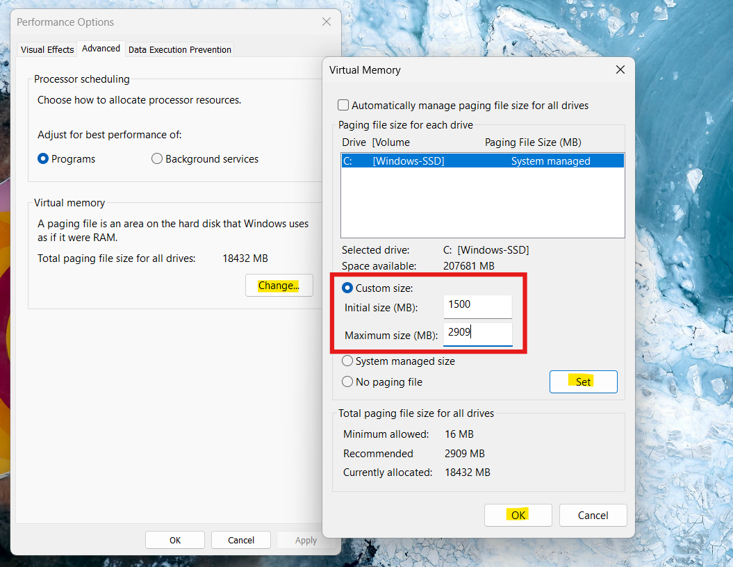 Set Virtual Memory Manually: Fix Windows Created a Temporary Paging