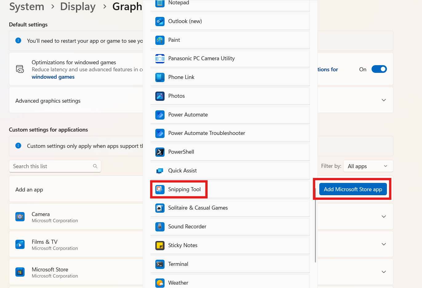 Add to Microsoft Store: Snipping Tool recording stopped error