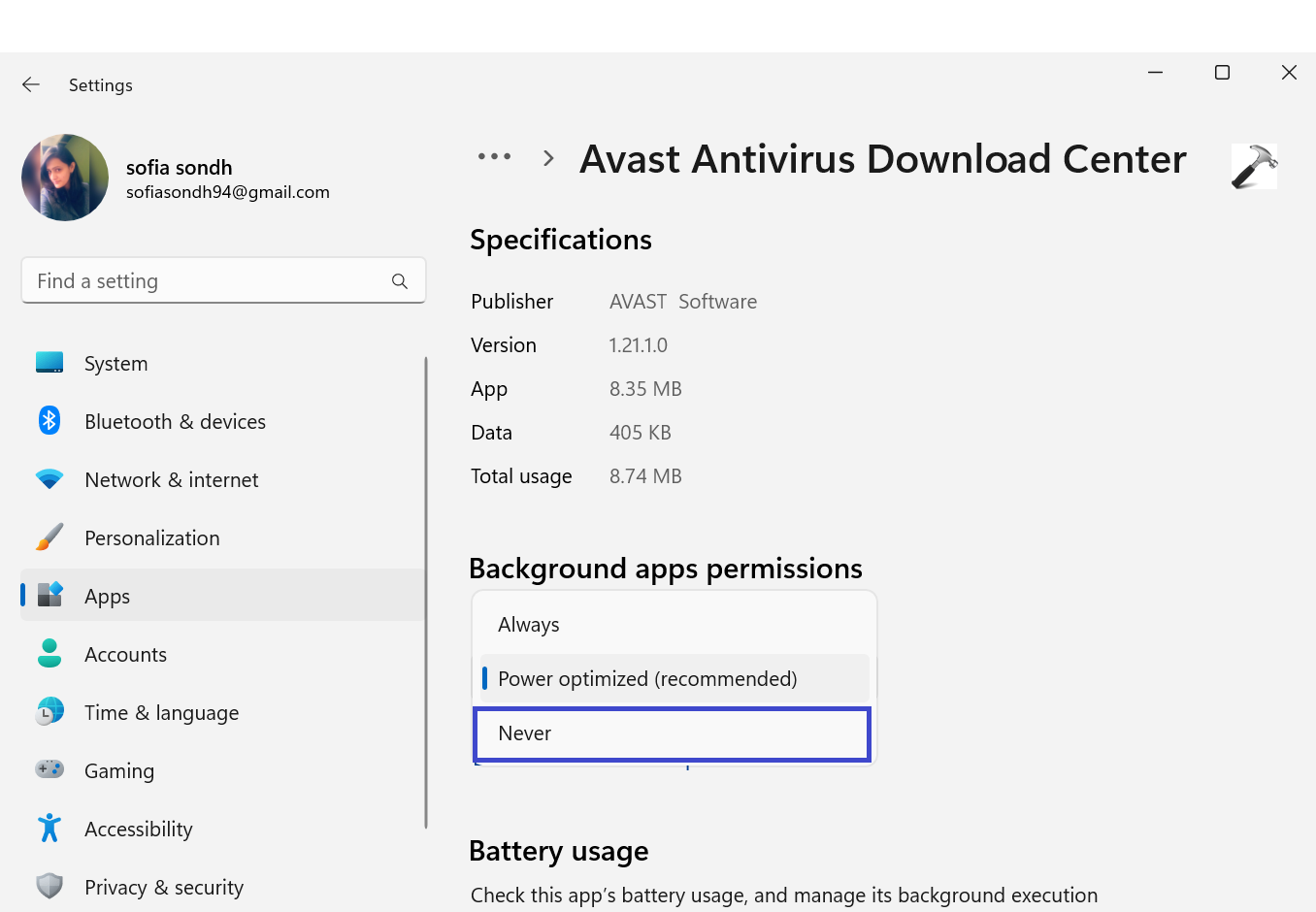 Settings App 5