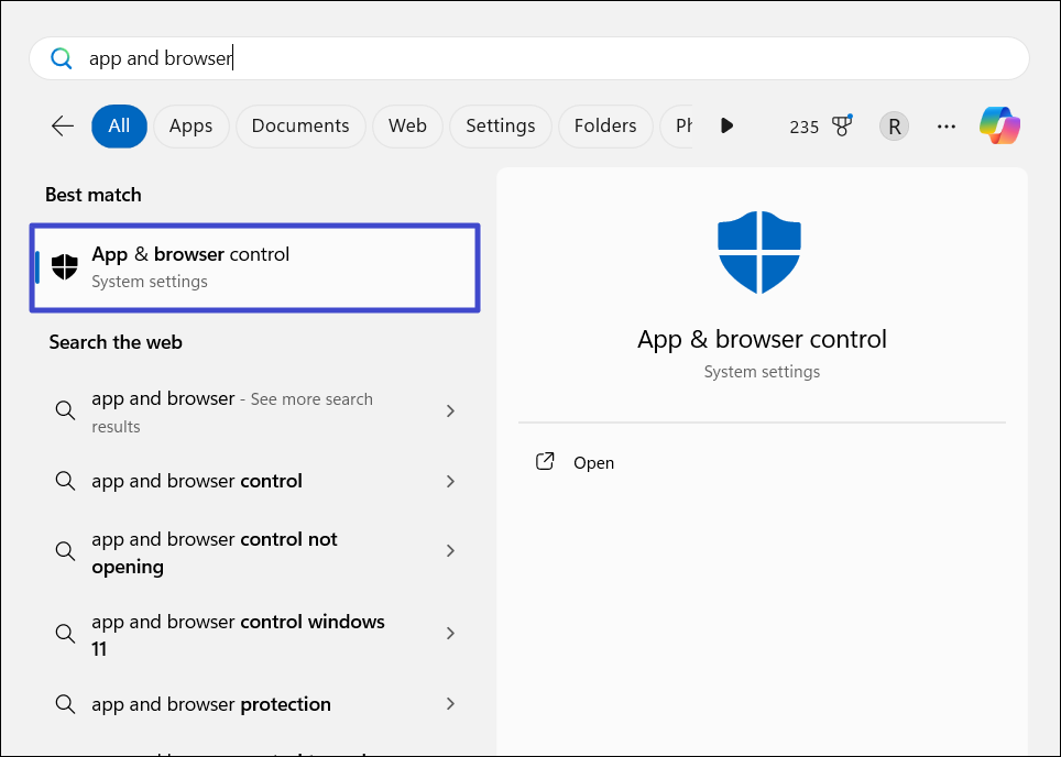 App and browser control
