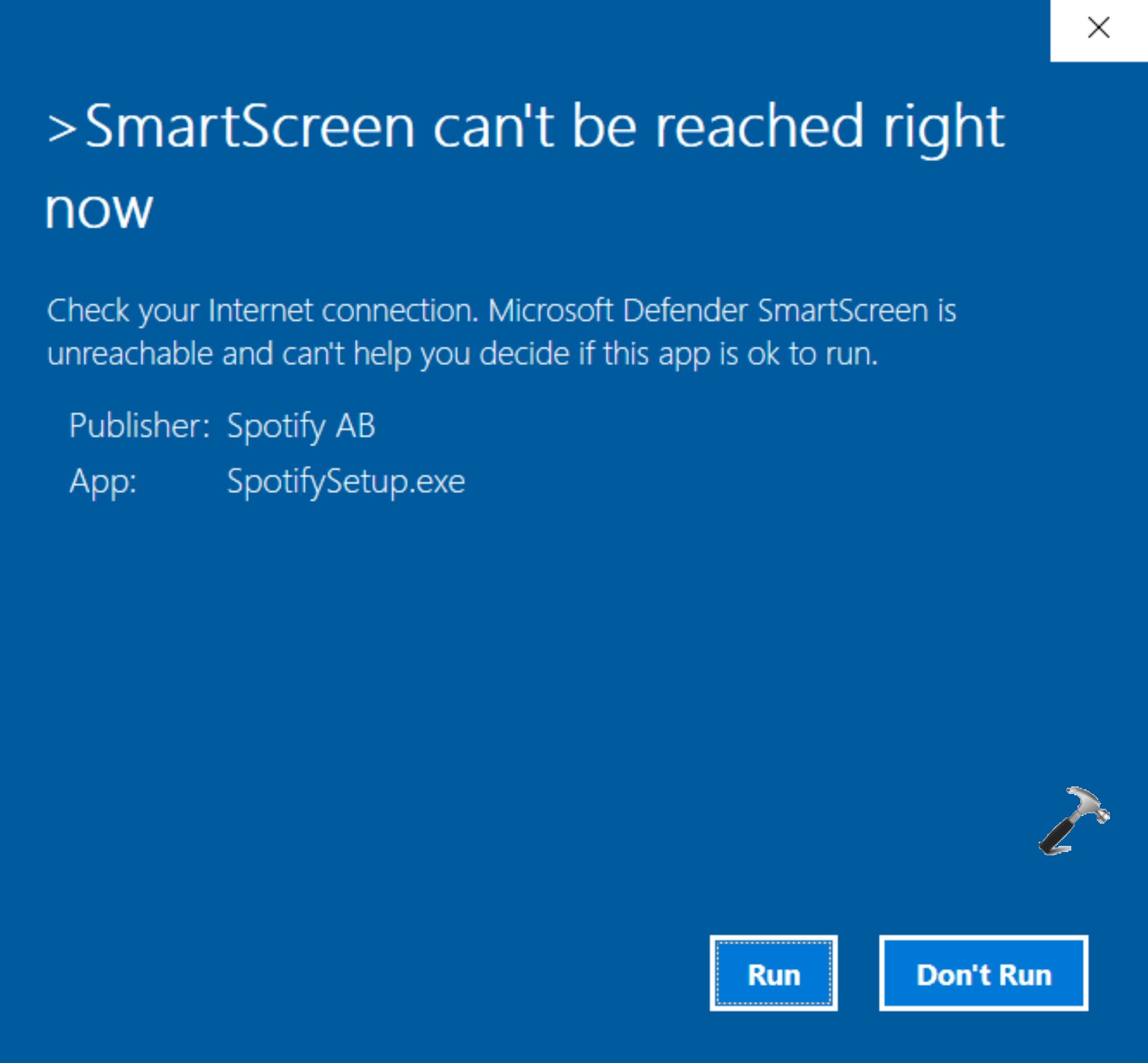 smartscreen can't be reached right now windows 11