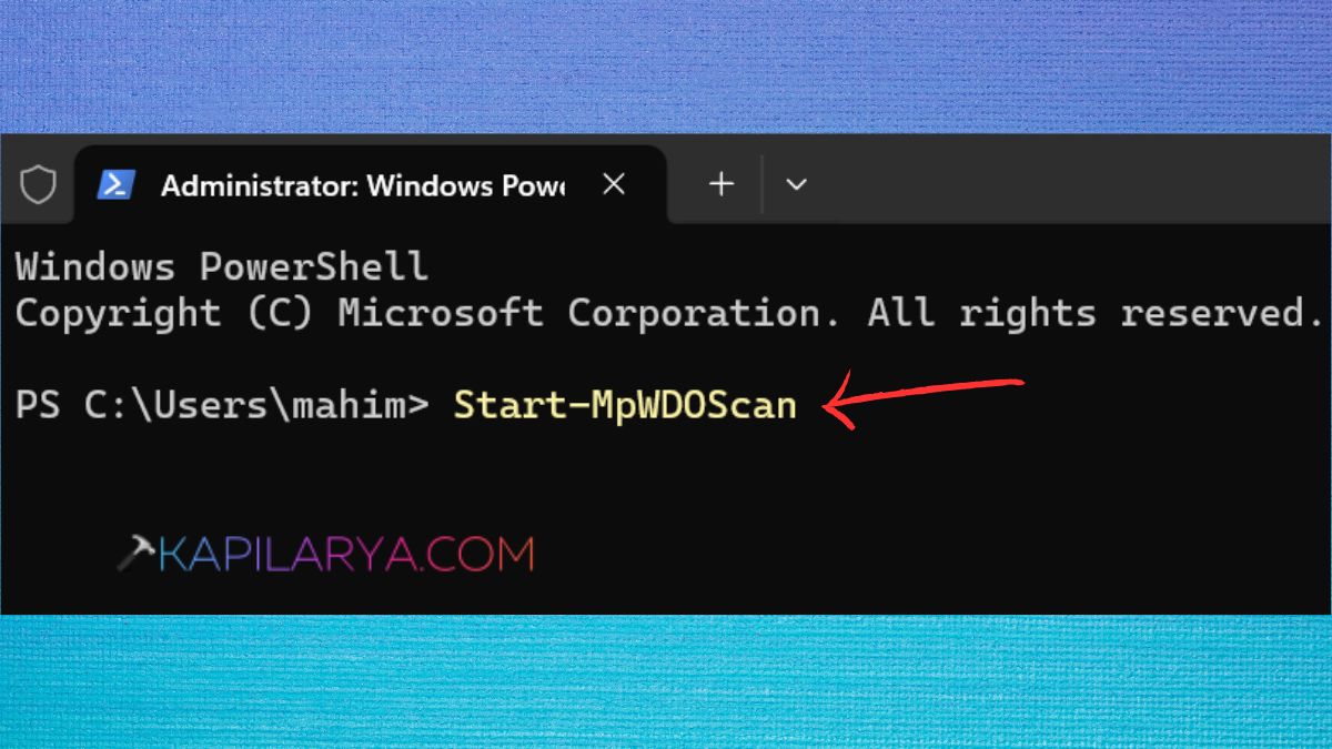 Start-MpWDOScan Fix Windows Security Offline Scan not working