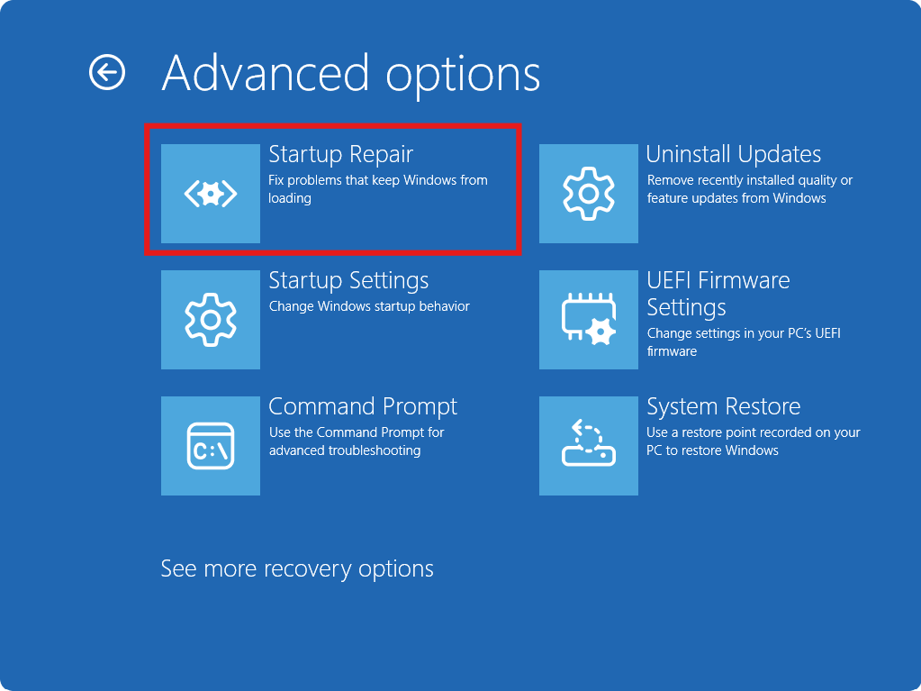 Startup repair: Can't Reset Windows 11 PC to Factory Settings