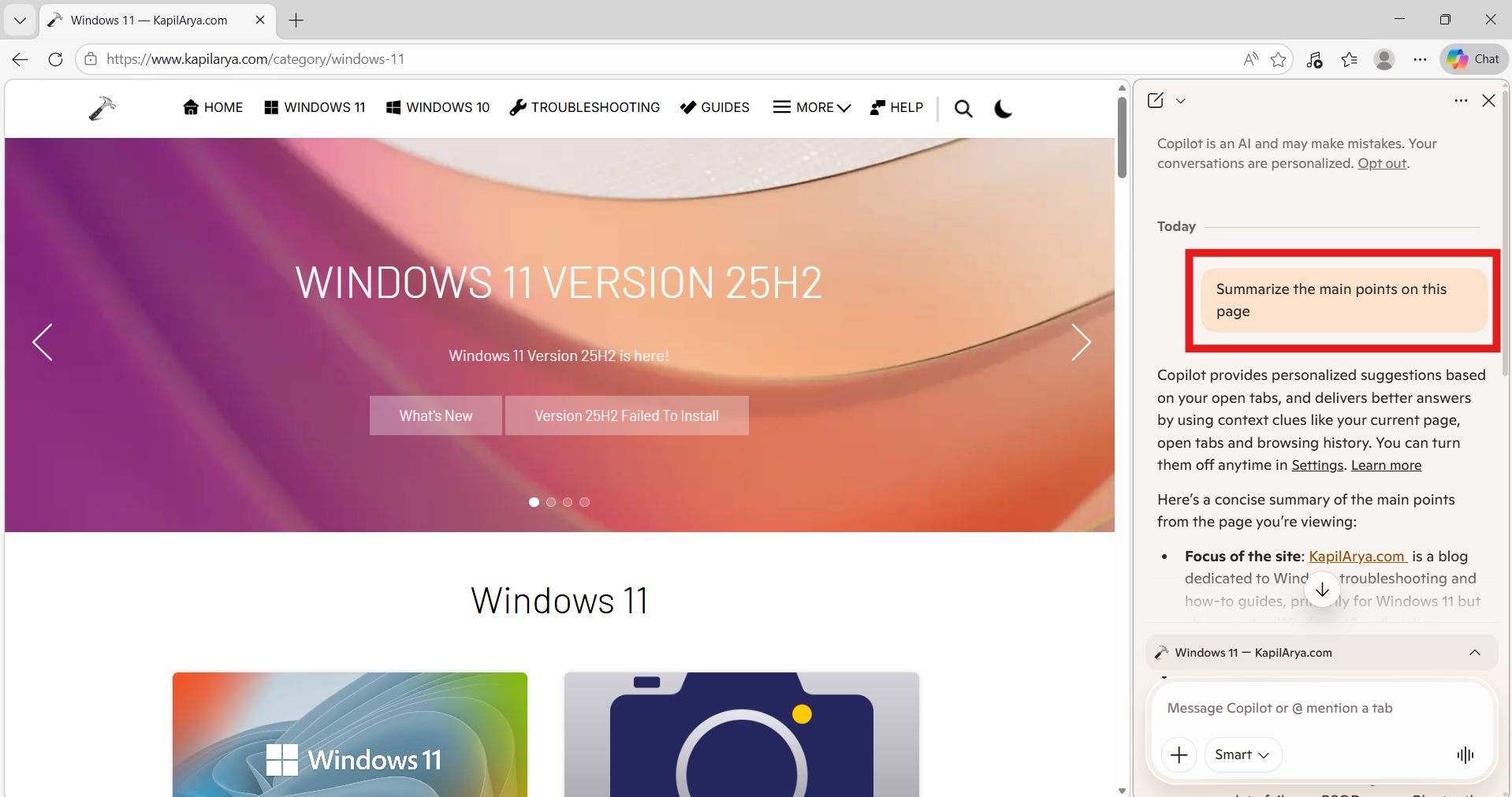 Summarize Web Pages Instantly: AI features inside Microsoft Edge