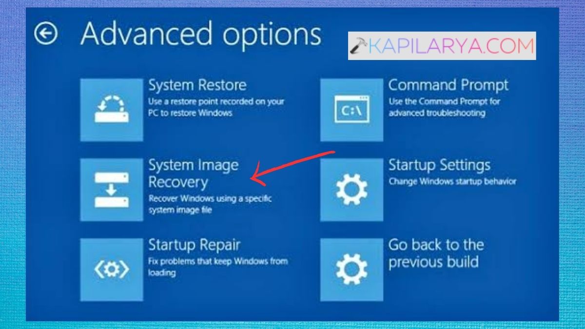 System Image Recovery Create a System Image backup in Windows 11