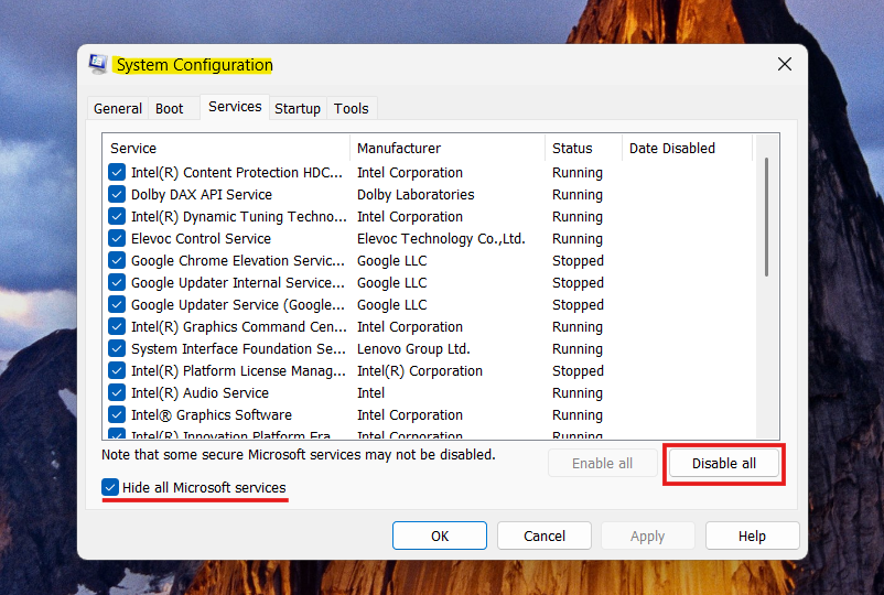 System configuration: Netwsw00.sys BSOD on Windows 11