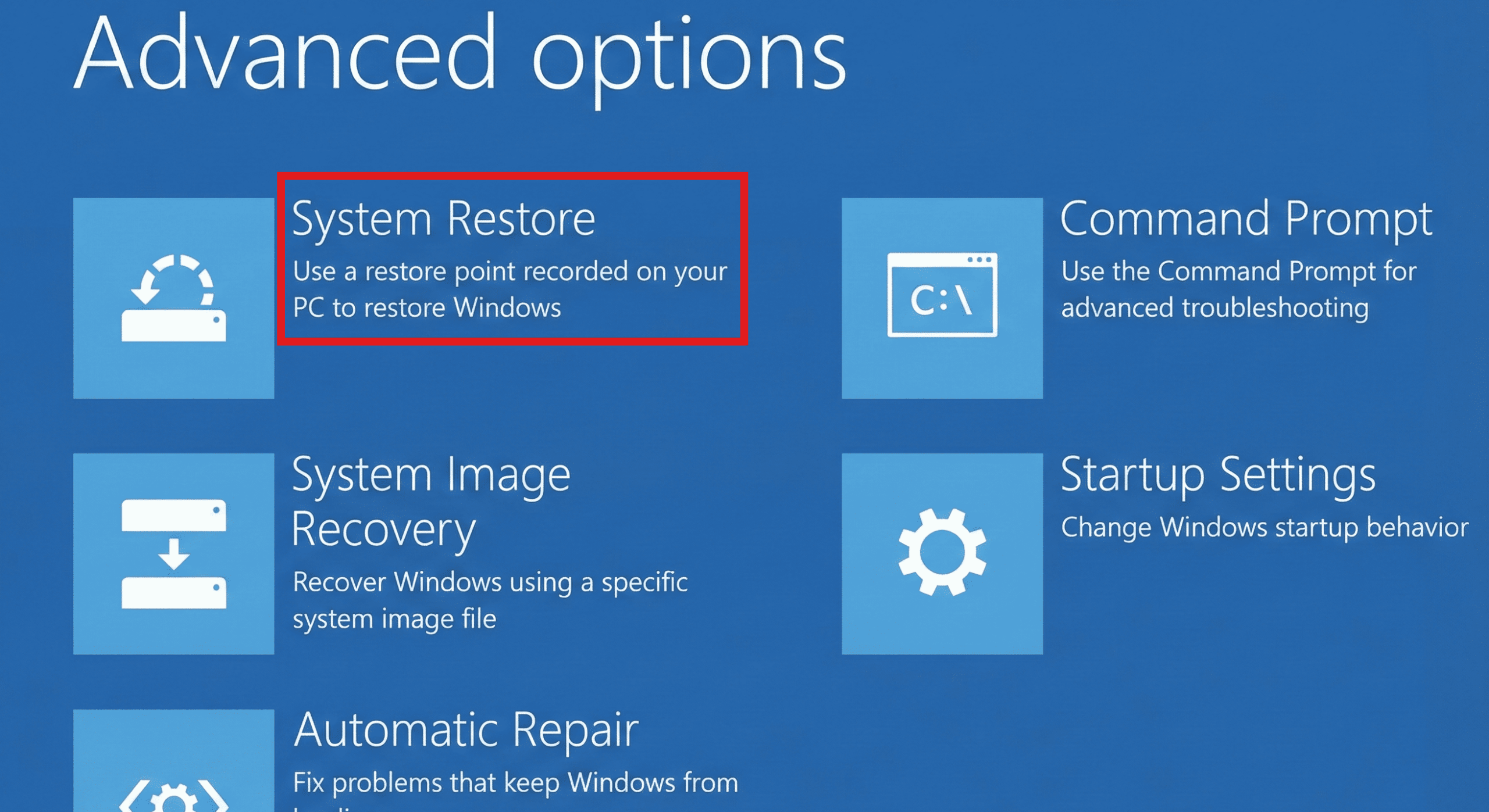 System Restore: Error 0xc0000185 Windows 11