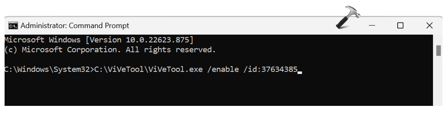 use ViVeTool on Windows 11 - command prompt