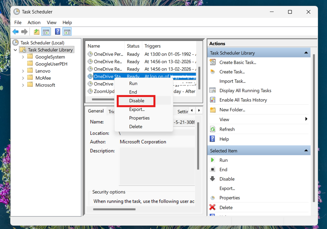 Task scheduler: OneDriveSetup.exe Entry Point Not Found