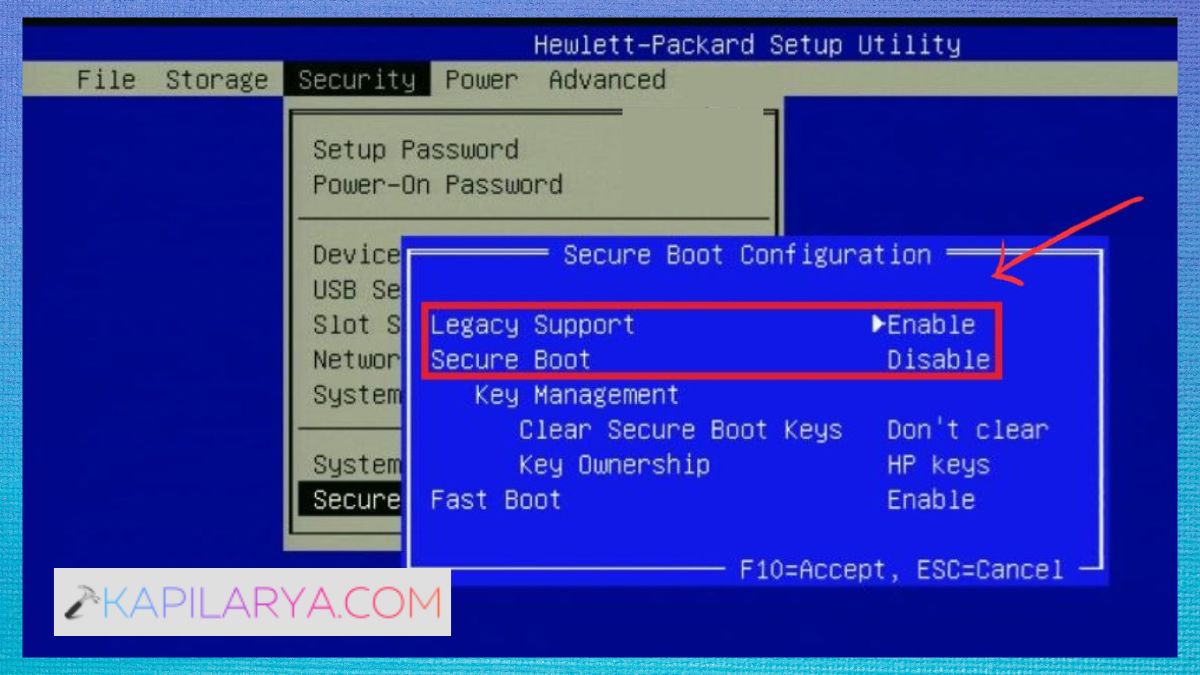 Temporarily disable Secure Boot