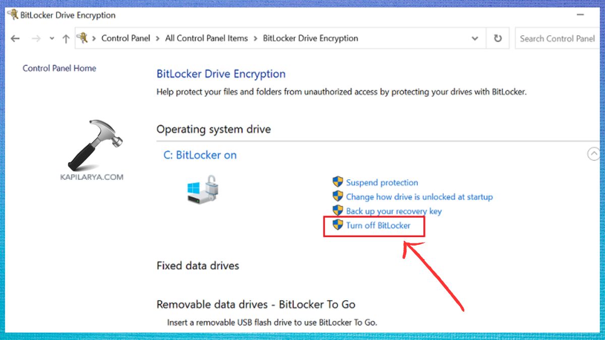 Turn Off BitLocker BitLocker Encryption Stuck windows 11