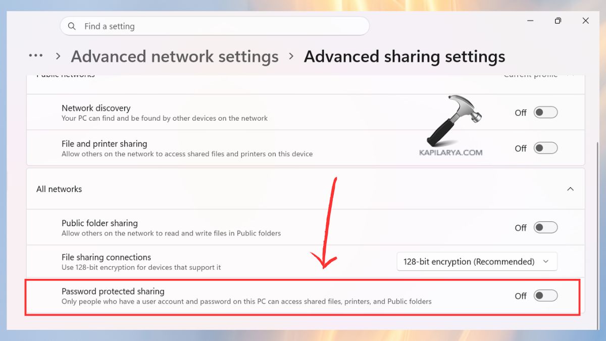 Turn Off Password-Protected Sharing