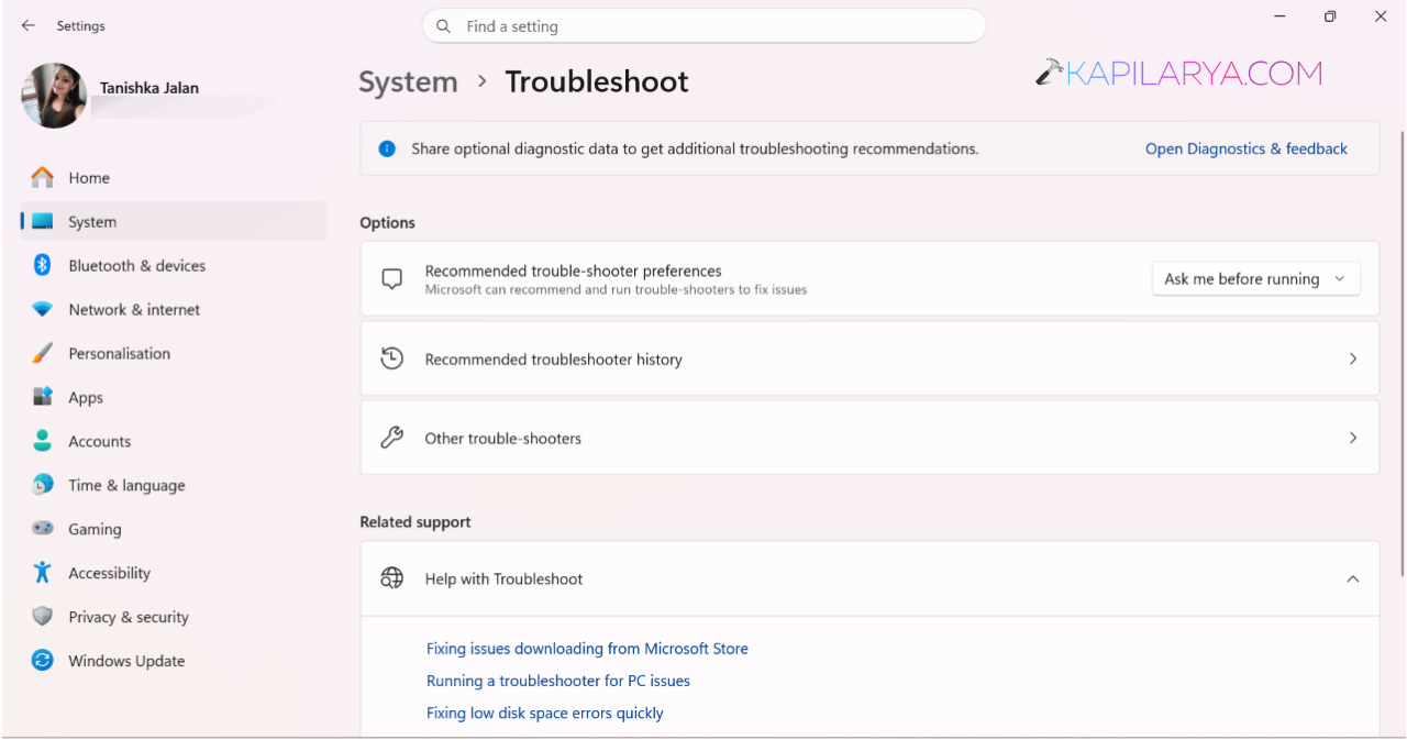 Other troubleshooters