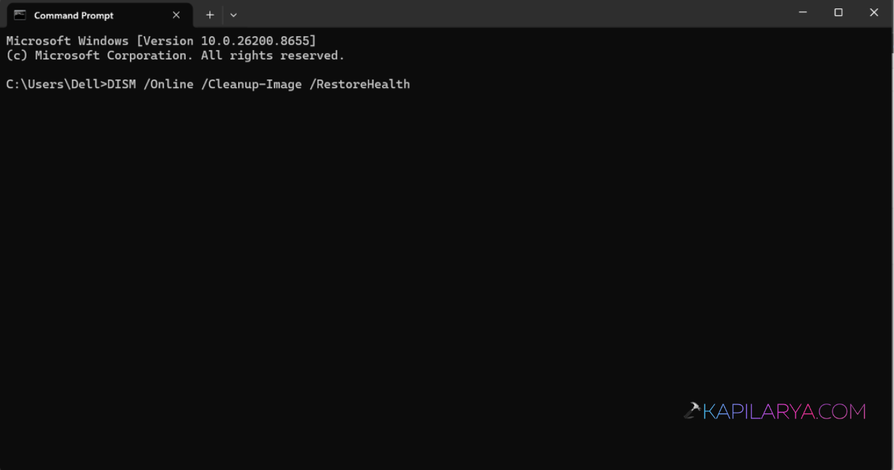 DISM /Online /Cleanup-Image /RestoreHealth