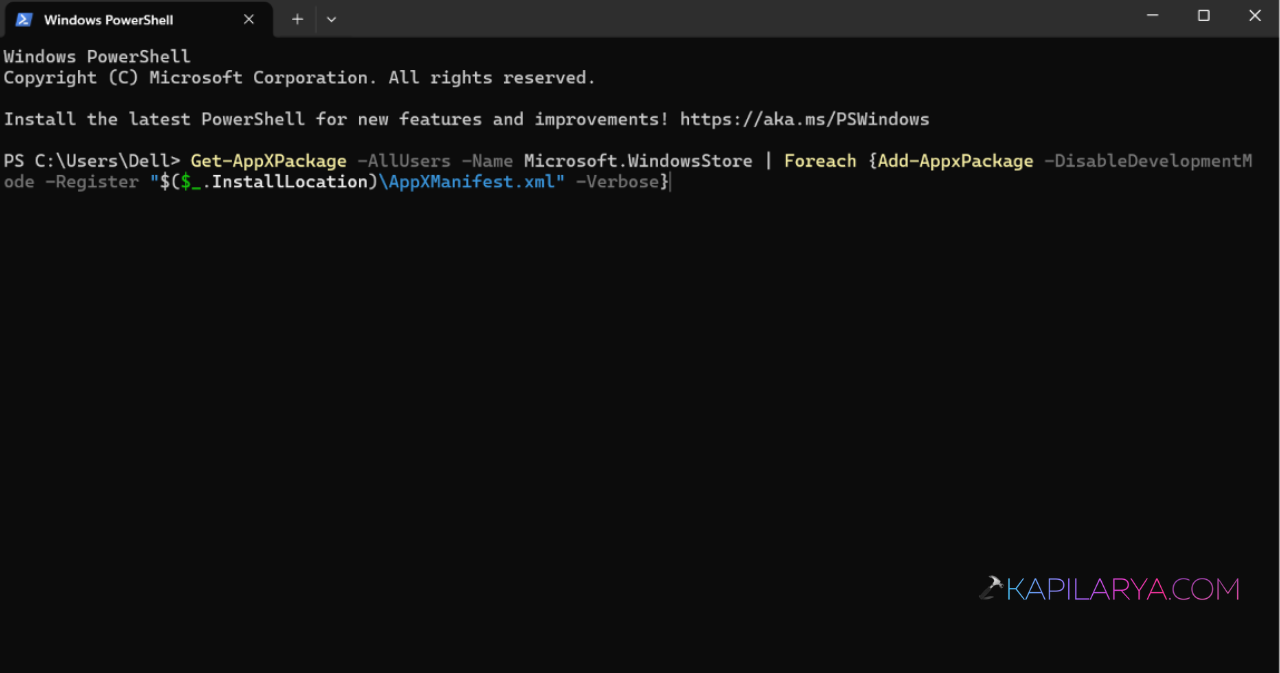Run the Store re-registration command.