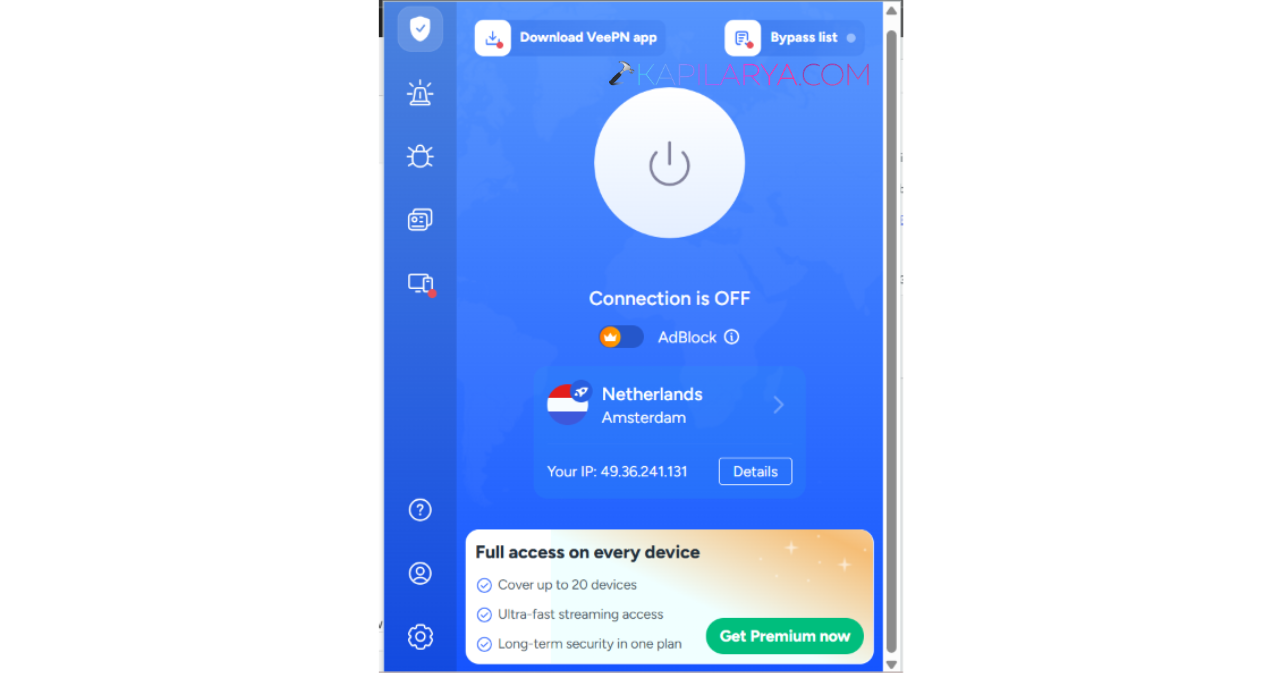 Disconnect your current VPN