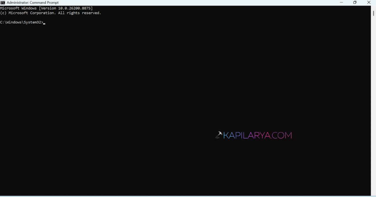 Open Command Prompt as administrator