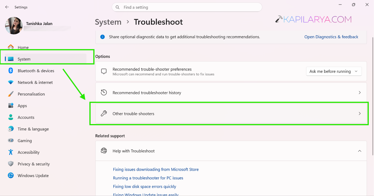Other troubleshooters