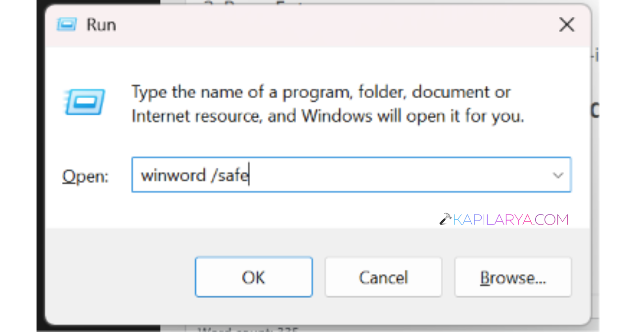 winword /safe