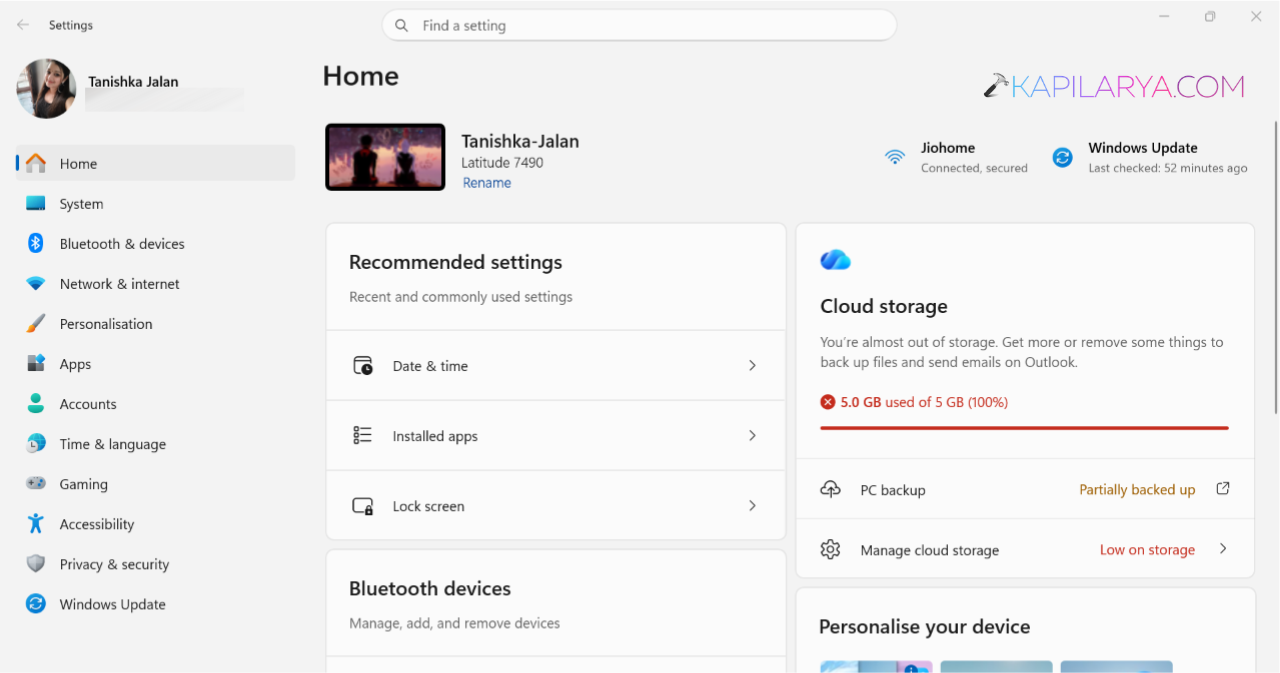 Settings > Bluetooth & Devices > Printers & Scanners
