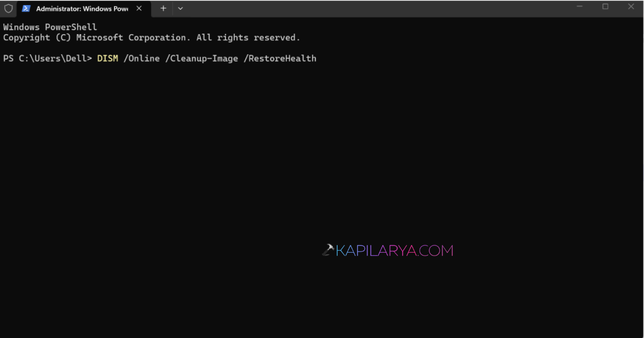 DISM /Online /Cleanup-Image /RestoreHealth